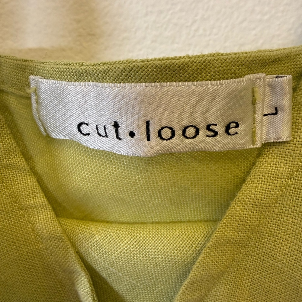 Cut Loose Pure Linen Tank Top Relaxed Fit Fresh Green Color Women’s Size Large - Picture 2 of 10